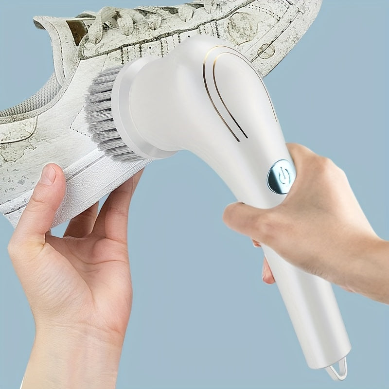 Set, Electric Scrubber With 5 Replaceable Brush Heads, Portable Spin Scrubber, Cordless Handheld Cleaning Brush For Bathroom\u002FTub\u002FWall Tiles\u002F Floor\u002FKitchen