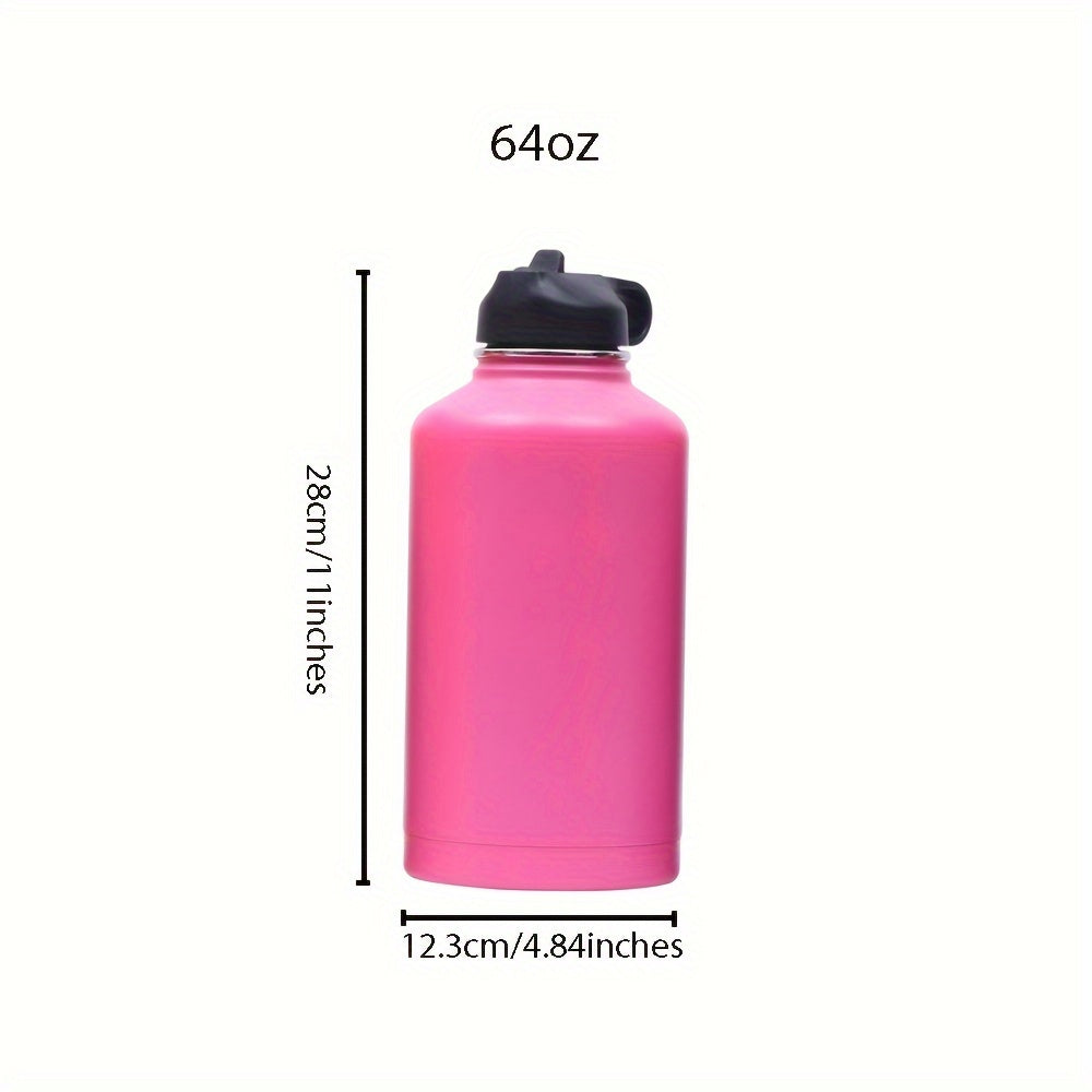 1pc, Vacuum Sports Water Bottle, 64oz\u002F2000ml Stainless Steel Water Cups, Leak-Proof Portable Travel Water Bottles, For Camping, Hiking, Fitness, Outdoor Drinkware, Birthday Gifts