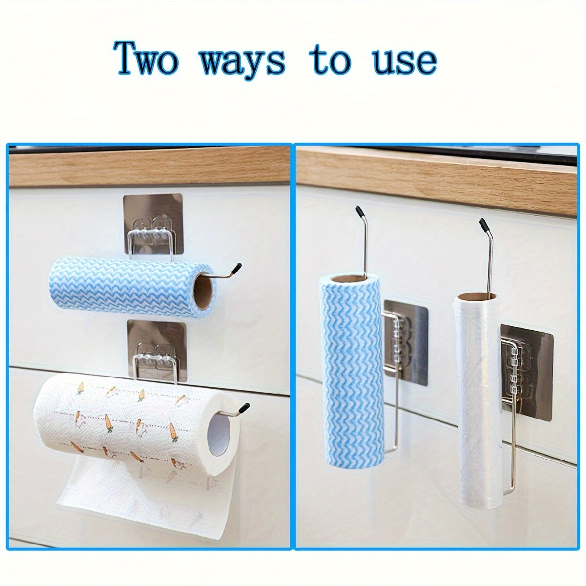 1pc Wall-mounted Punching-free Kitchen Paper Holder, Toilet Roll Paper Holder, Bathroom Paper Holder, Home Kitchen And Bathroom Accessories