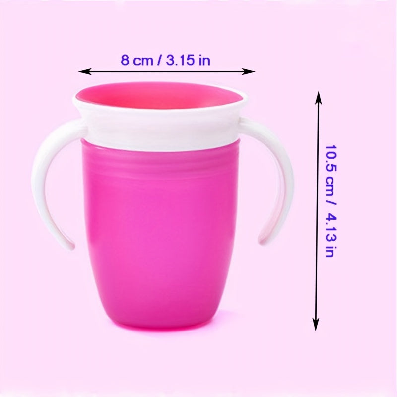 1pc, Sippy Cup, 360° Leak-Proof Water Bottle With Double Handles, Durable Drinking Cup For Drink Training, Drinkware