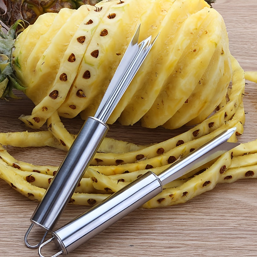 1pc Pineapple Peeler Pineapple Knife Full Stainless Steel Pineapple Fork Pineapple Shovel Fruit Knife