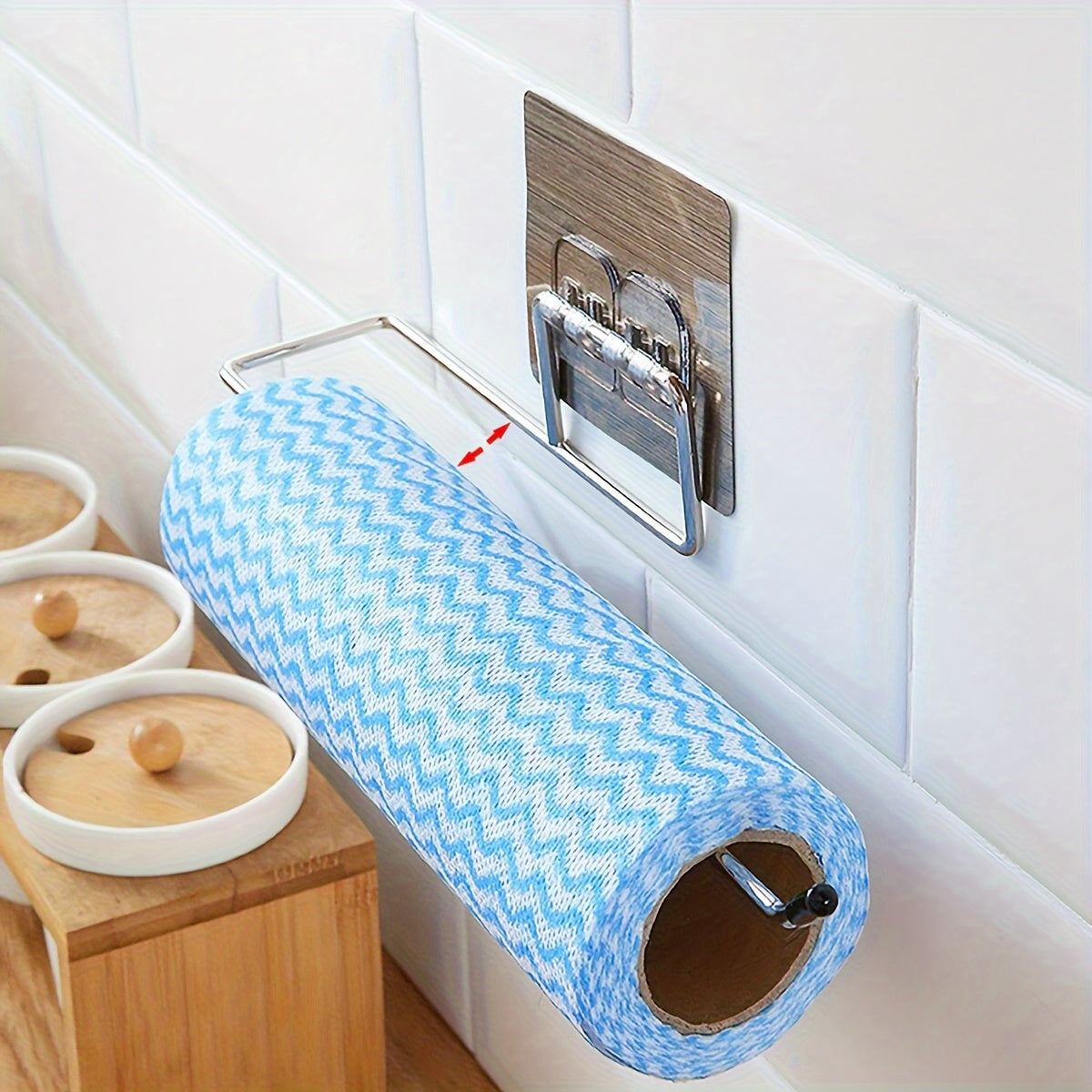 1pc Wall-mounted Punching-free Kitchen Paper Holder, Toilet Roll Paper Holder, Bathroom Paper Holder, Home Kitchen And Bathroom Accessories